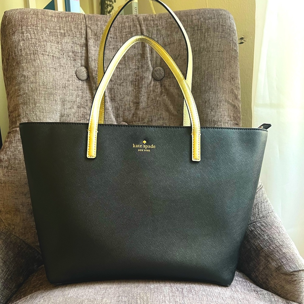 Kate Spade Black & Gold Elegant Tote